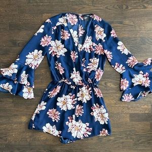 Aqua Floral Romper